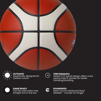 Molten BG3000 Basketball 12 Panel Synthetic Leather (Indoor & Outdoor)