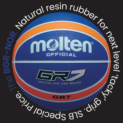 Molten BGR Rubber Basketball - Orange/Blue